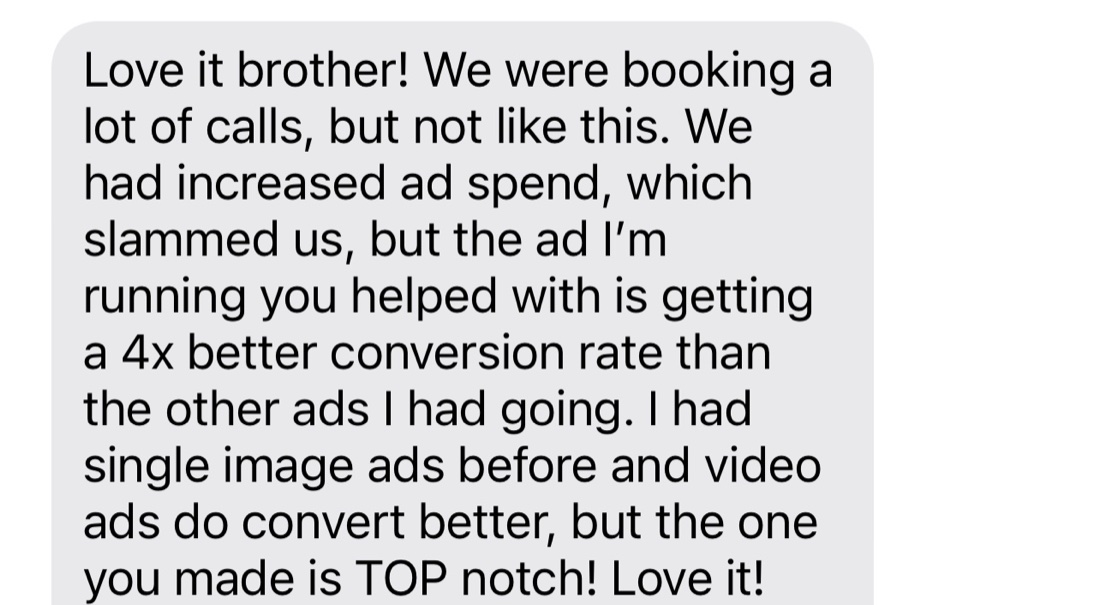 Client testimonial